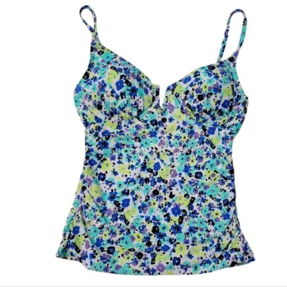 Anne Cole Floral Tankini Top NWT XS - Picture 1 of 4